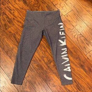 Calvin Klein Charcoal Leggings with White Logo